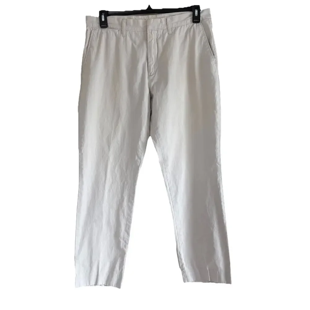 J.Crew Classic Fit Straight Leg Light Beige Chino Pants 34x32 Cotton Twill